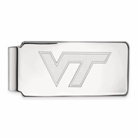 Sterling Silver Rhodium-plated LogoArt Virginia Tech V-t Money Clip view 1