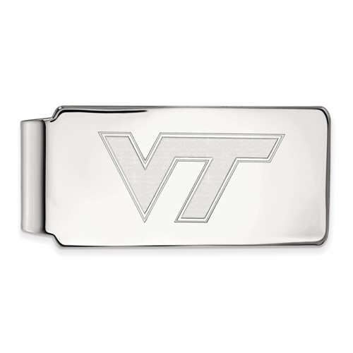 Sterling Silver Rhodium-plated LogoArt Virginia Tech V-t Money Clip