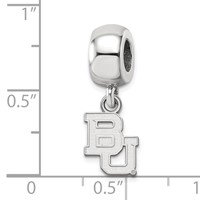 Sterling Silver Rhodium-plated LogoArt Baylor University Bears Extra Small Dangle Bead Charm view 4