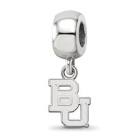 Sterling Silver Rhodium-plated LogoArt Baylor University Bears Extra Small Dangle Bead Charm view 1