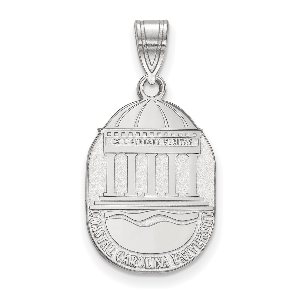 Sterling Silver Rhodium-plated LogoArt Coastal Carolina University Large Crest Pendant