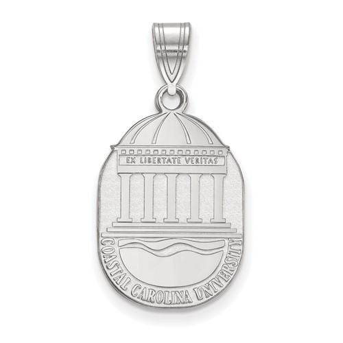 Sterling Silver Rhodium-plated LogoArt Coastal Carolina University Large Crest Pendant
