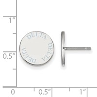 Sterling Silver Rhodium-plated LogoArt Delta Delta Delta Sorority Text Color Enamel Post Earrings view 2