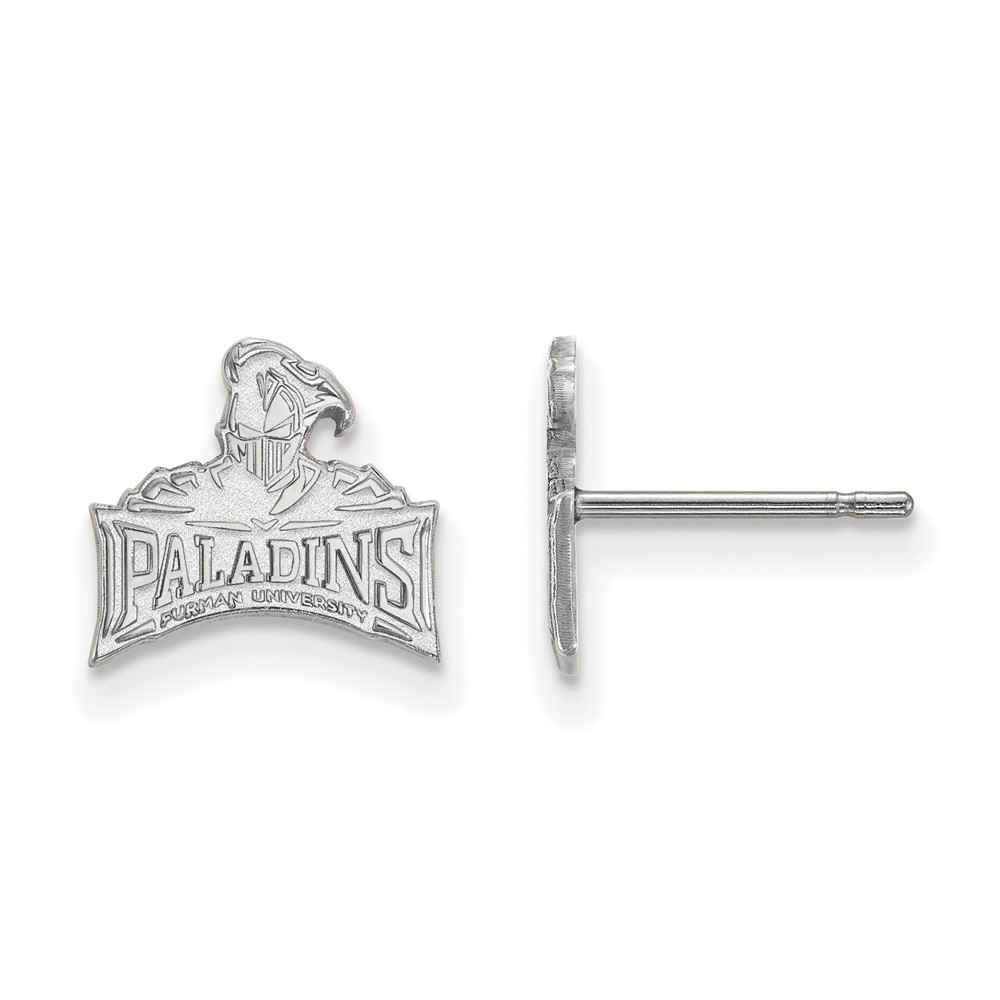 Sterling Silver Rhodium-plated LogoArt Furman University Paladins Extra Small Post Earrings