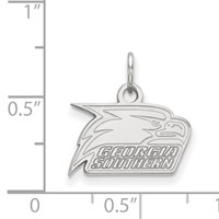 Sterling Silver Rhodium-plated LogoArt Georgia Southern University Eagle Extra Small Pendant view 2