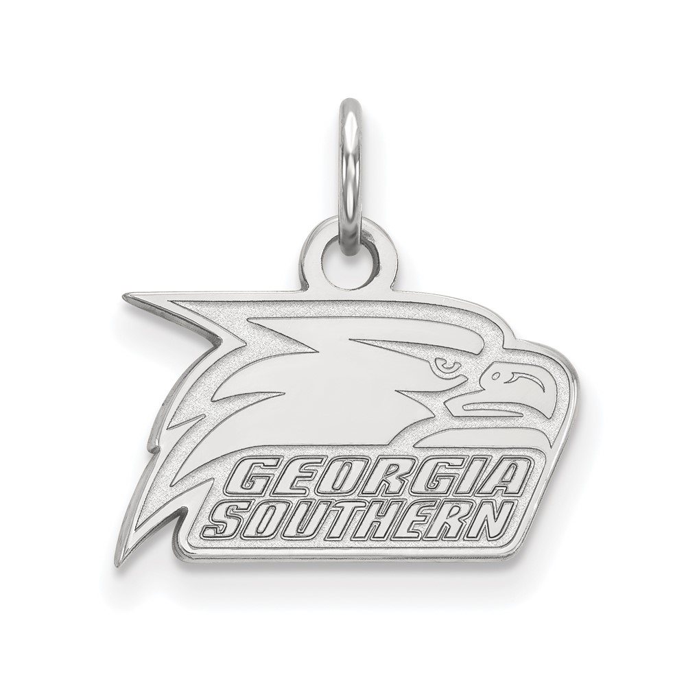 Sterling Silver Rhodium-plated LogoArt Georgia Southern University Eagle Extra Small Pendant