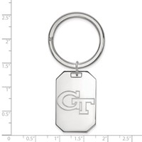 Sterling Silver Rhodium-plated LogoArt Georgia Institute of Technology G-t Key Ring view 2