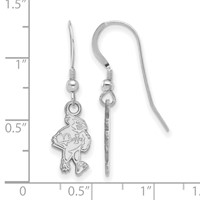 Sterling Silver Rhodium-plated LogoArt Iowa State University Cardinal Small Dangle Wire Earrings view 2