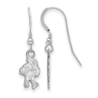 Sterling Silver Rhodium-plated LogoArt Iowa State University Cardinal Small Dangle Wire Earrings view 1