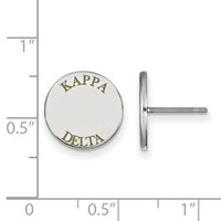 Sterling Silver Rhodium-plated LogoArt Kappa Delta Sorority Text Color Enamel Post Earrings view 2