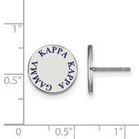 Sterling Silver Rhodium-plated LogoArt Kappa Kappa Gamma Sorority Text Color Enamel Post Earrings view 2