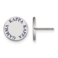Sterling Silver Rhodium-plated LogoArt Kappa Kappa Gamma Sorority Text Color Enamel Post Earrings view 1