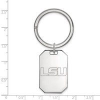 Sterling Silver Rhodium-plated LogoArt Louisiana State University L-s-u Key Ring view 2