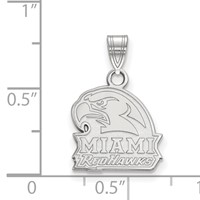 Sterling Silver Rhodium-plated LogoArt Miami University Ohio Redhawks Small Pendant view 2