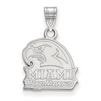 Sterling Silver Rhodium-plated LogoArt Miami University Ohio Redhawks Small Pendant view 1