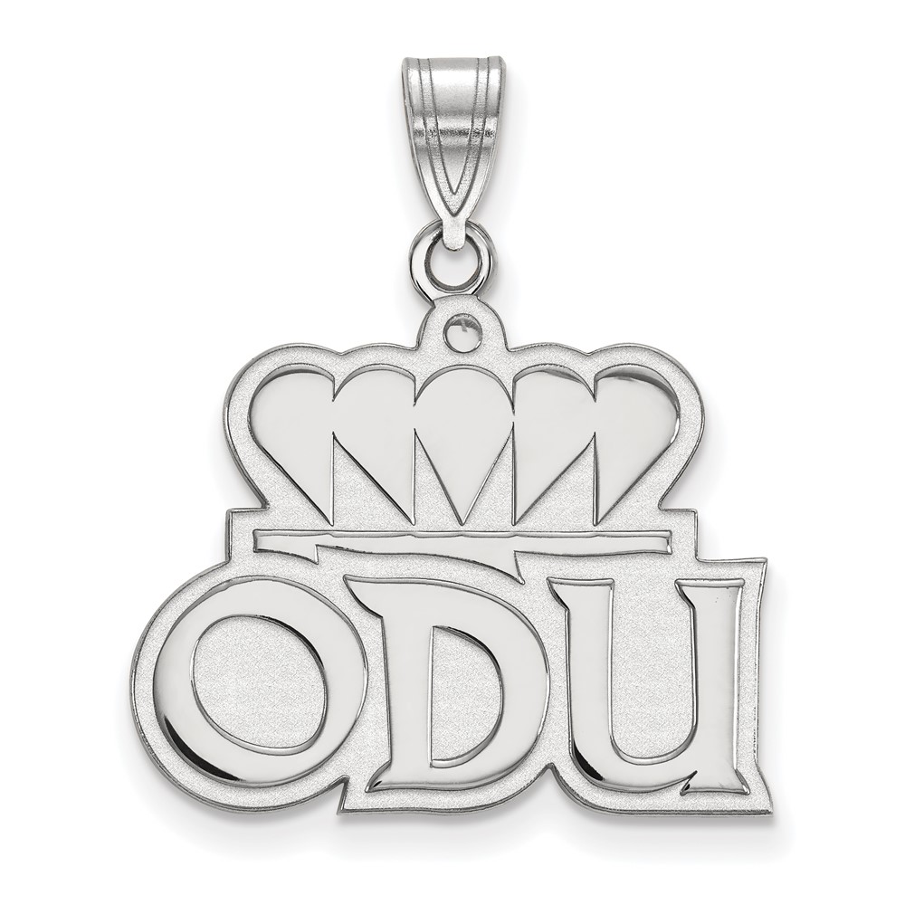 Sterling Silver Rhodium-plated LogoArt Old Dominion University O-d-u Large Pendant