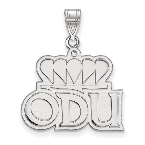Sterling Silver Rhodium-plated LogoArt Old Dominion University O-d-u Large Pendant