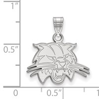 Sterling Silver Rhodium-plated LogoArt Ohio University Bobcat Small Pendant view 2