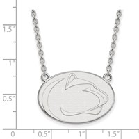 Sterling Silver Rhodium-plated LogoArt Penn State University Lion Large Pendant Necklace, 18" view 2