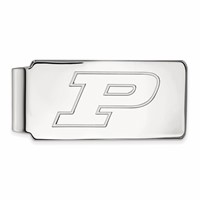 Sterling Silver Rhodium-plated LogoArt Purdue University Letter P Money Clip view 1