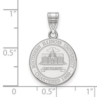 Sterling Silver Rhodium-plated LogoArt Southern Illinois University Medium Crest Pendant view 2