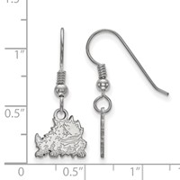 Sterling Silver Rhodium-plated LogoArt Texas Christian University Horned Frog Extra Small Dangle Wire Earrings view 2