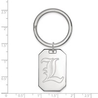 Sterling Silver Rhodium-plated LogoArt University of Louisville Letter L Key Ring view 2