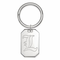 Sterling Silver Rhodium-plated LogoArt University of Louisville Letter L Key Ring view 1