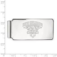 Sterling Silver Rhodium-plated LogoArt University of New Orleans Privateers Money Clip view 2