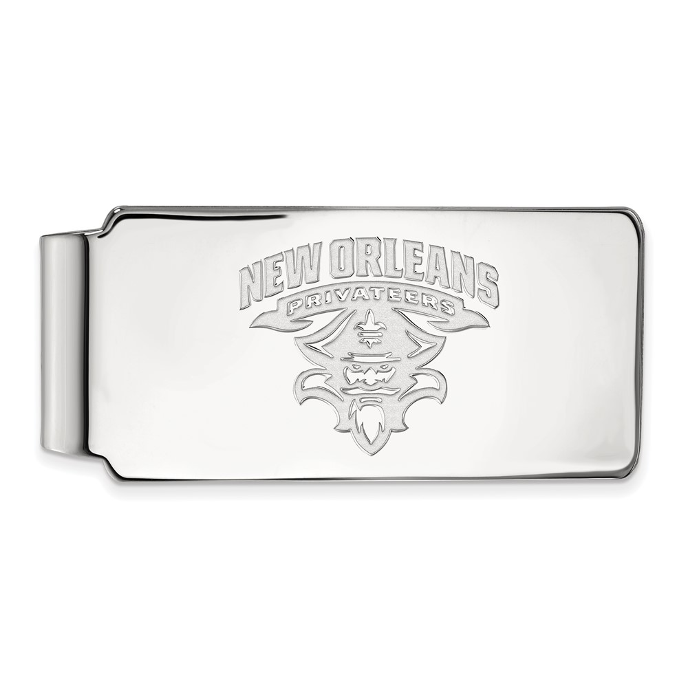 Sterling Silver Rhodium-plated LogoArt University of New Orleans Privateers Money Clip