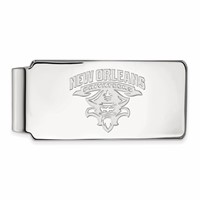 Sterling Silver Rhodium-plated LogoArt University of New Orleans Privateers Money Clip view 1