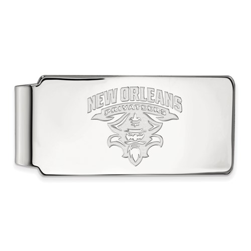 Sterling Silver Rhodium-plated LogoArt University of New Orleans Privateers Money Clip