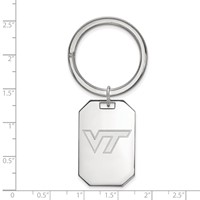Sterling Silver Rhodium-plated LogoArt Virginia Tech V-t Key Ring view 2