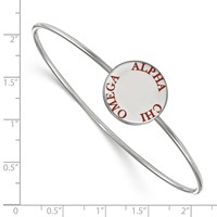 Sterling Silver Rh-plated LogoArt Alpha Chi Omega Enameled Slip-on Bangle view 2