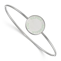 Sterling S. Rh-plated LogoArt Alpha Epsilon Phi Enameled Slip-on Bangle view 1