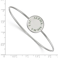 Sterling Silver Rh-plated LogoArt Alpha Sigma Tau Enameled Slip-on Bangle view 2