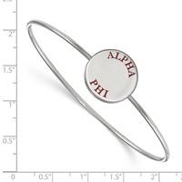 Sterling Silver Rh-plated LogoArt Alpha Phi Enameled Slip-on Bangle view 2