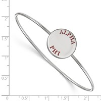 Sterling Silver Rh-plated LogoArt Alpha Phi Enameled Slip-on Bangle view 3