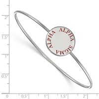 Sterling S. Rh-plated LogoArt Alpha Sigma Alpha Enameled Slip-on Bangle view 2