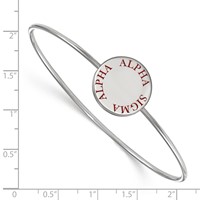 Sterling S. Rh-plated LogoArt Alpha Sigma Alpha Enameled Slip-on Bangle view 3