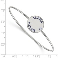 Sterling Silver Rh-plated LogoArt Alpha Xi Delta Enameled Slip-on Bangle view 2