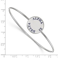 Sterling Silver Rh-plated LogoArt Alpha Xi Delta Enameled Slip-on Bangle view 3