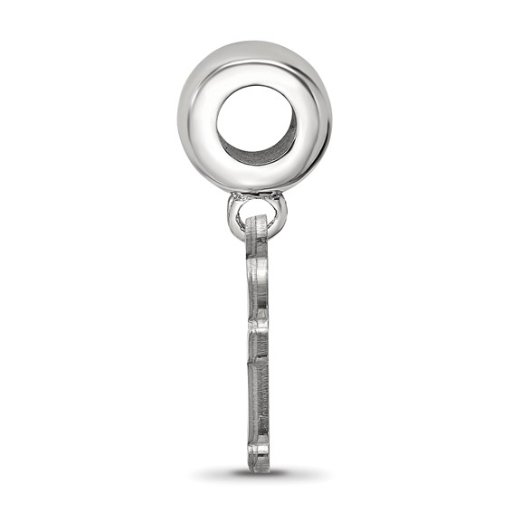 Sterling Silver Rhodium-plated LogoArt Baylor University Bears Small Dangle Bead Charm