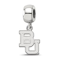 Sterling Silver Rhodium-plated LogoArt Baylor University Bears Small Dangle Bead Charm view 1