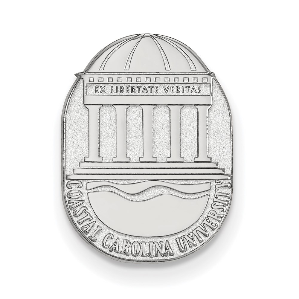 Sterling Silver Rhodium-plated LogoArt Coastal Carolina University Crest Lapel Pin