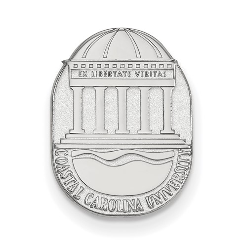 Sterling Silver Rhodium-plated LogoArt Coastal Carolina University Crest Lapel Pin