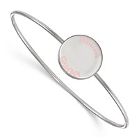Sterling Silver Rh-plated LogoArt Delta Gamma Enameled Slip-on Bangle view 1