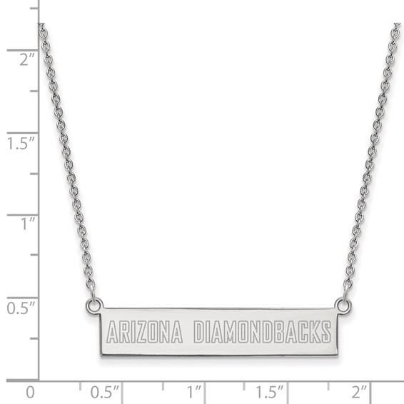 Sterling Silver Rhodium Plated Major League Baseball LogoArt Arizona Diamondbacks Bar Necklace