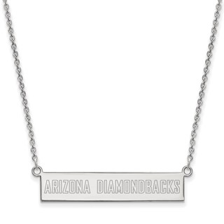 Sterling Silver Rhodium Plated Major League Baseball LogoArt Arizona Diamondbacks Bar Necklace