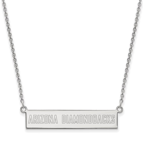 Sterling Silver Rhodium Plated Major League Baseball LogoArt Arizona Diamondbacks Bar Necklace